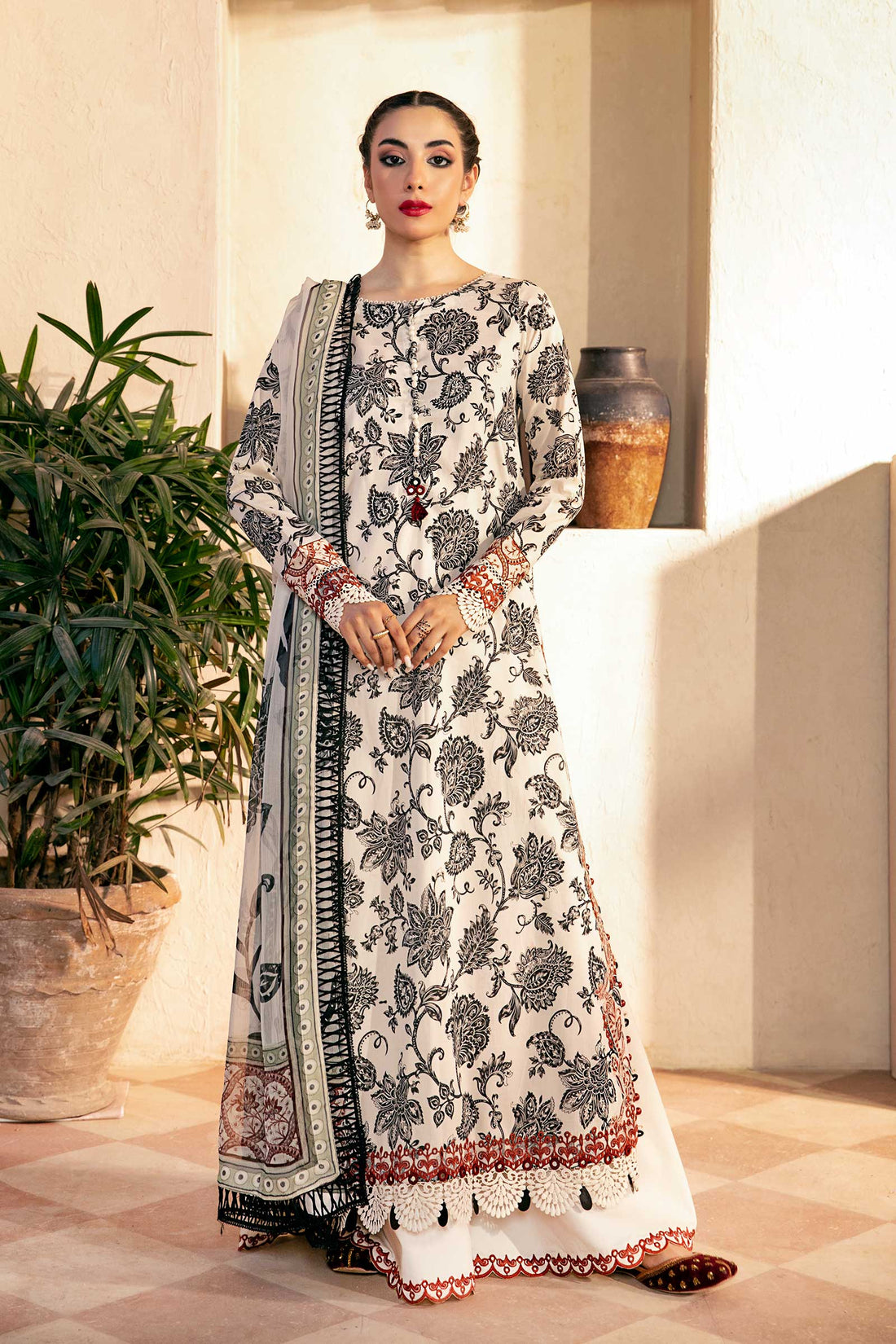 Maria B | Eid Basic Lawn | MB-CUS25-909A - by - Libasekhas UK - Registered Vendor of : Maria B - 100% Original Designer Dresss