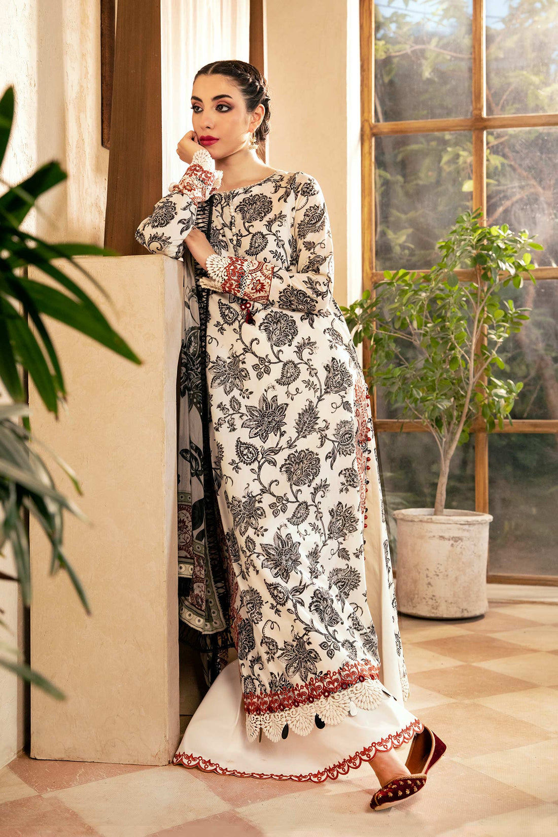 Maria B | Eid Basic Lawn | MB-CUS25-909A - by - Libasekhas UK - Registered Vendor of : Maria B - 100% Original Designer Dresss