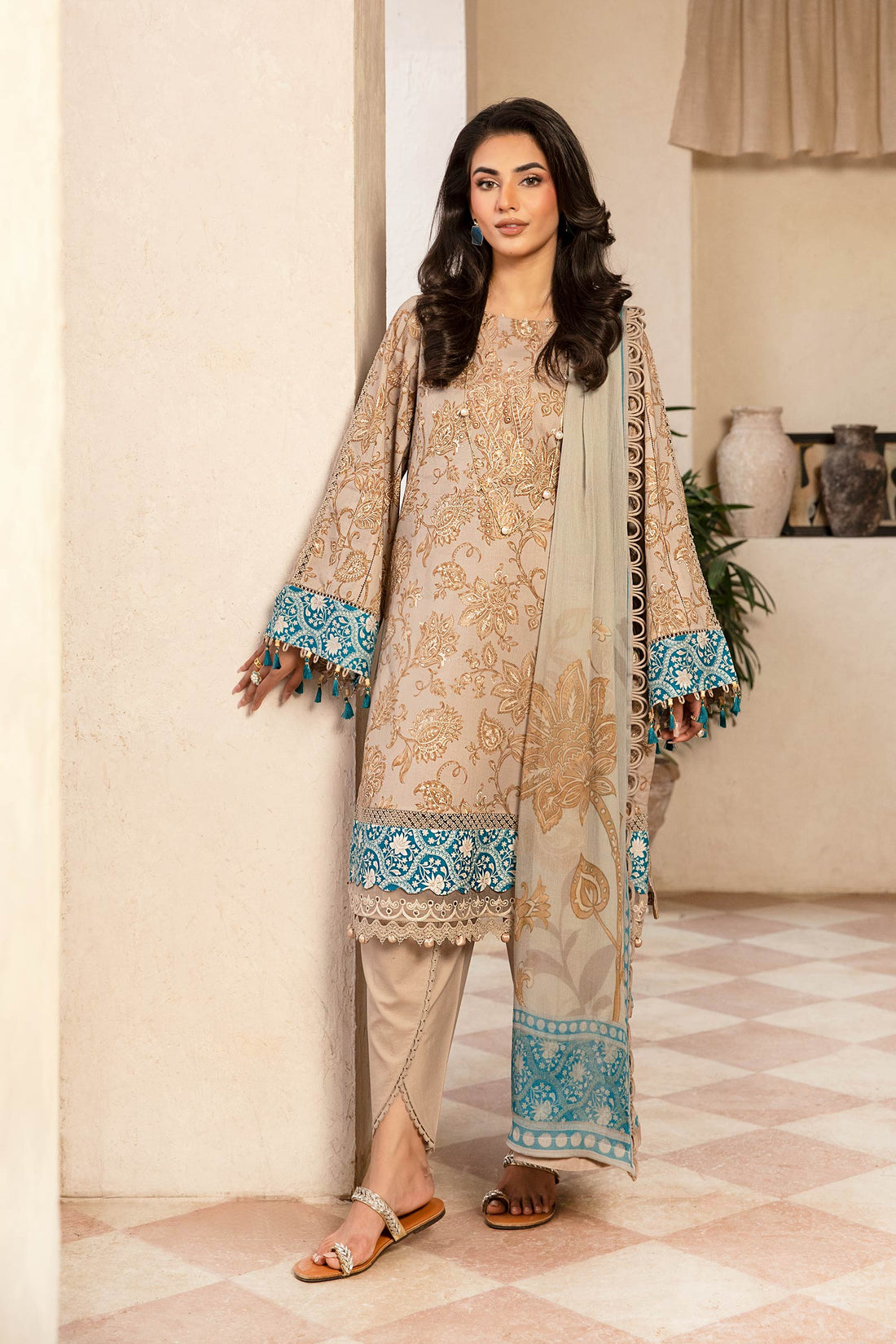 Maria B | Eid Basic Lawn | MB-CUS25-909B - by - Libasekhas UK - Registered Vendor of : Maria B - 100% Original Designer Dresss