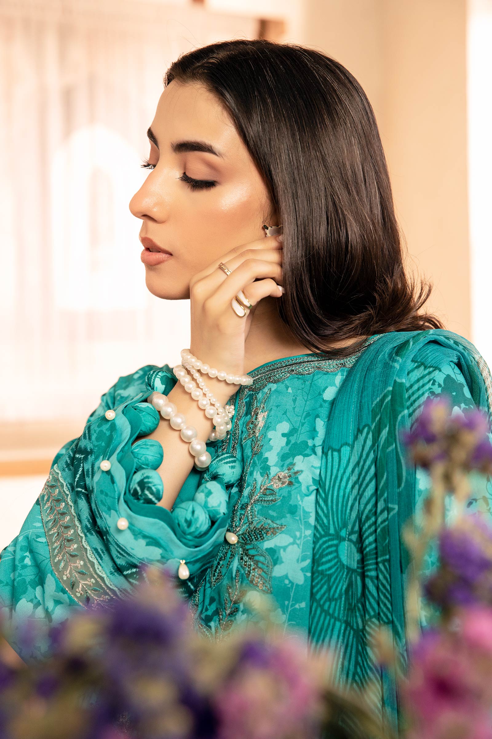 Maria B | Eid Basic Lawn | MB-CUS25-910A - by - Libasekhas UK - Registered Vendor of : Maria B - 100% Original Designer Dresss