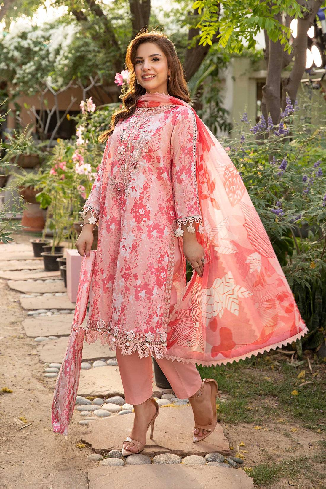 Maria B | Eid Basic Lawn | MB-CUS25-910B - by - Libasekhas UK - Registered Vendor of : Maria B - 100% Original Designer Dresss