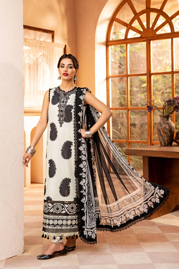 Maria B | Eid Basic Lawn | MB-CUS25-911B - by - Libasekhas UK - Registered Vendor of : Maria B - 100% Original Designer Dresss