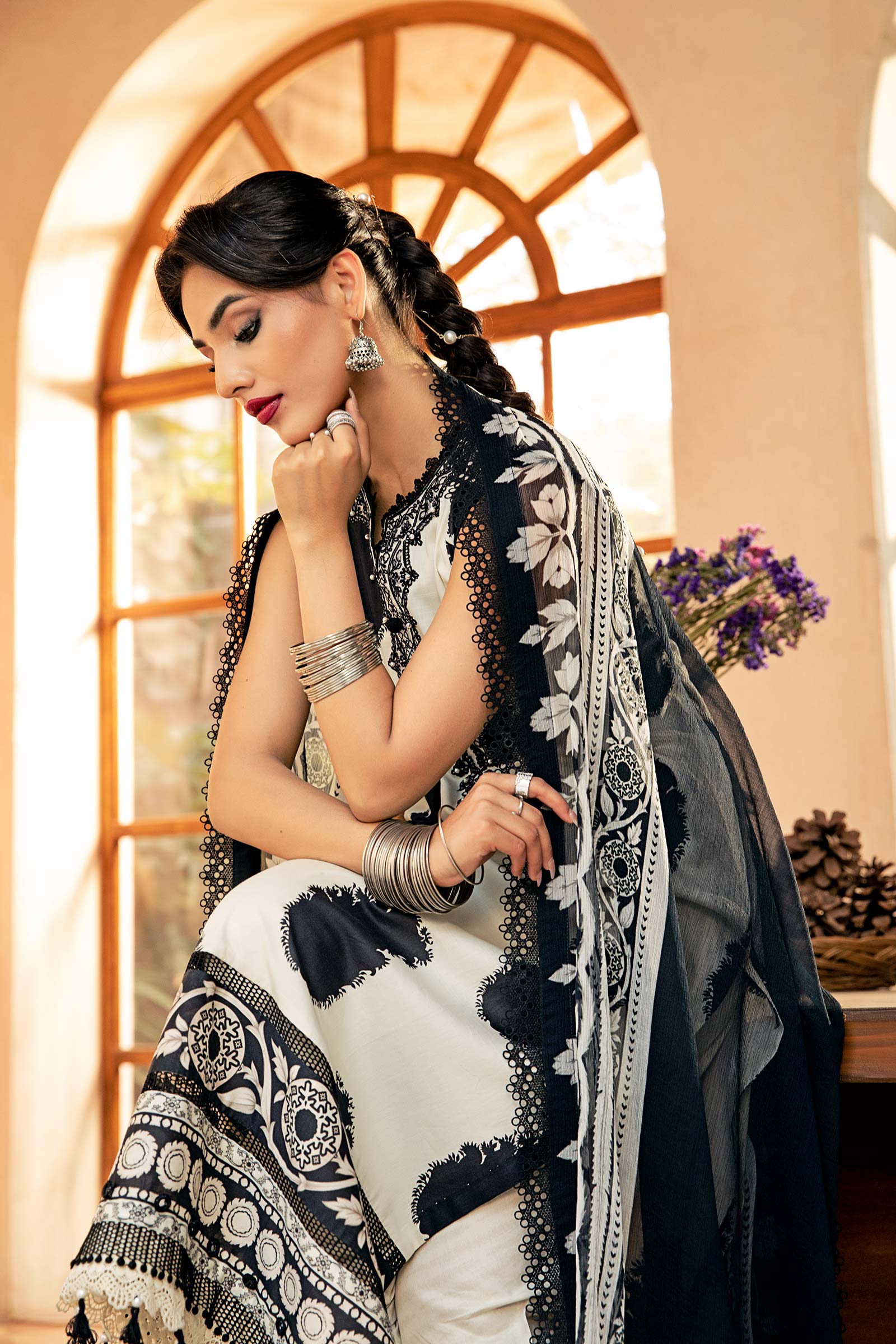 Maria B | Eid Basic Lawn | MB-CUS25-911B - by - Libasekhas UK - Registered Vendor of : Maria B - 100% Original Designer Dresss