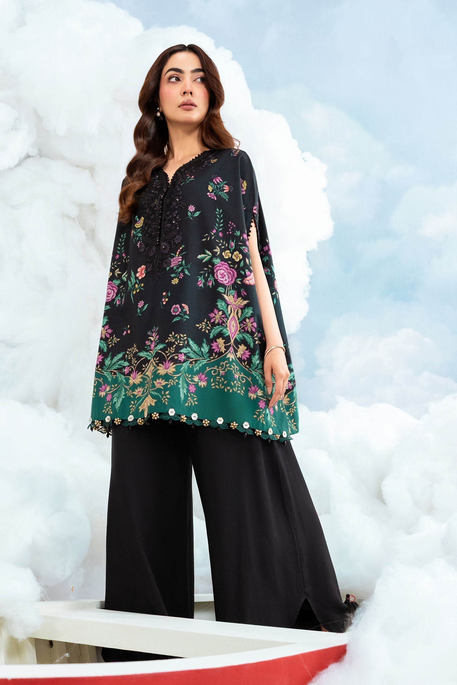Maria B | M Basics Dreamscape Eid Lawn | MB-CUSV14-01B - by Libasekhas UK - Registered Vendor of : Maria B - 100% Original Designer Dress