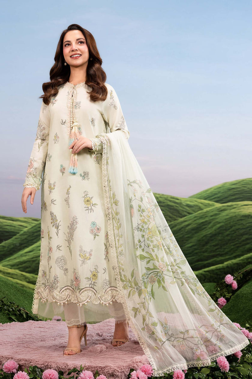 Maria B | M Basics Dreamscape Eid Lawn | MB-CUSV14-02A - by Libasekhas UK - Registered Vendor of : Maria B - 100% Original Designer Dress