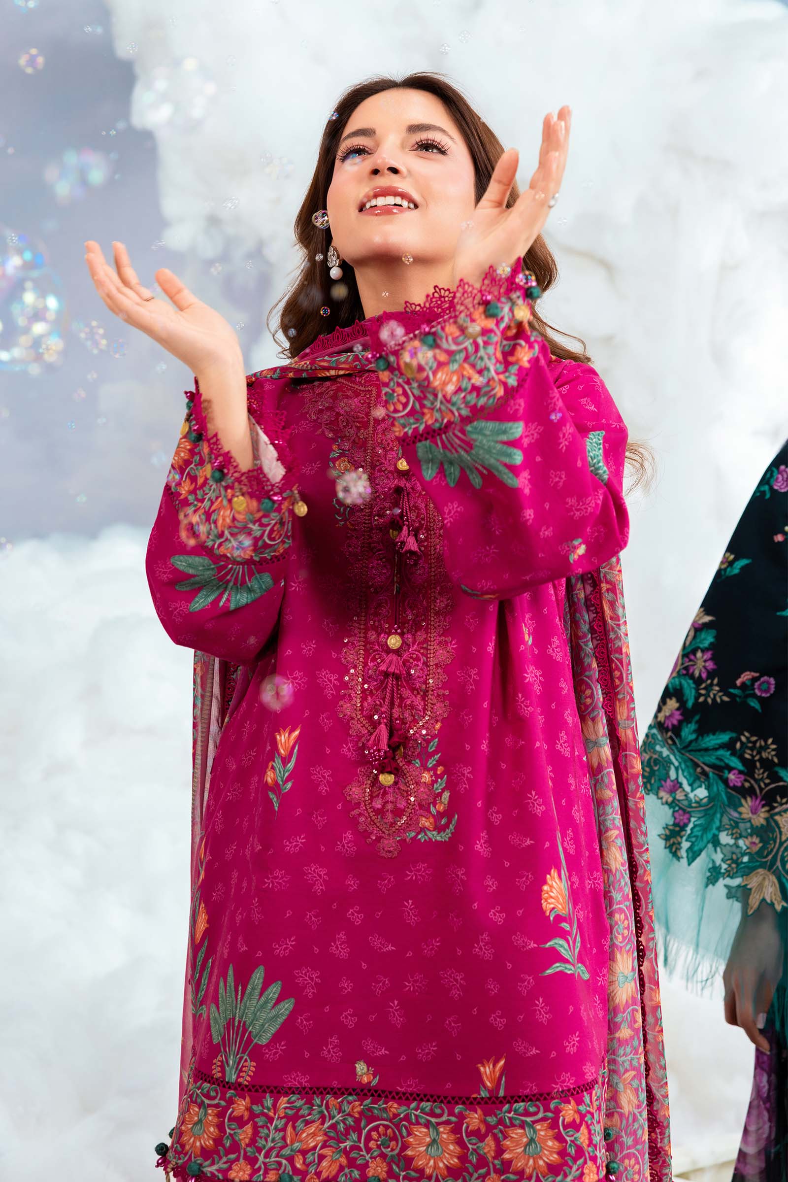 Maria B | M Basics Dreamscape Eid Lawn | MB-CUSV14-03B - by Libasekhas UK - Registered Vendor of : Maria B - 100% Original Designer Dress