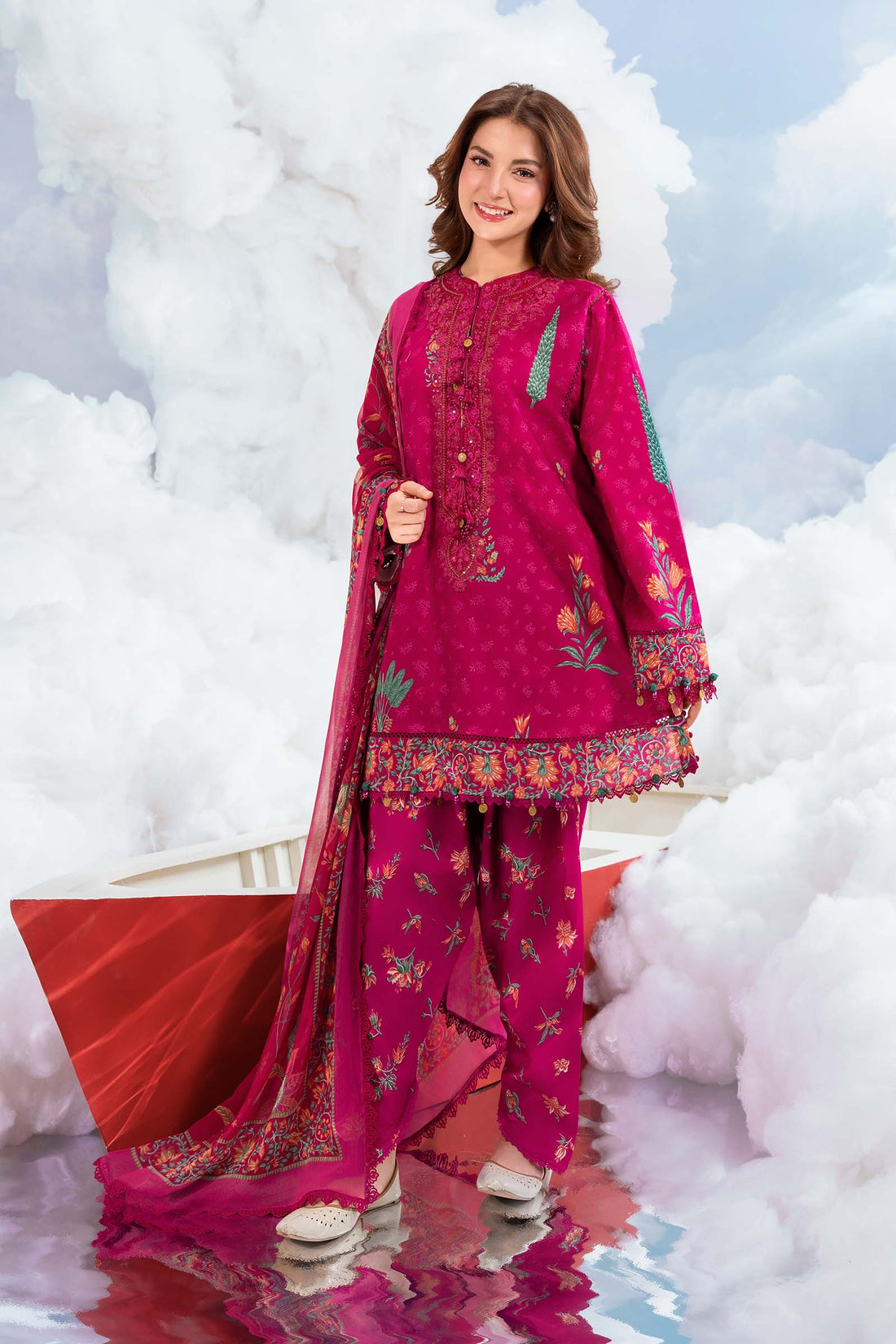 Maria B | M Basics Dreamscape Eid Lawn | MB-CUSV14-03B - by Libasekhas UK - Registered Vendor of : Maria B - 100% Original Designer Dress