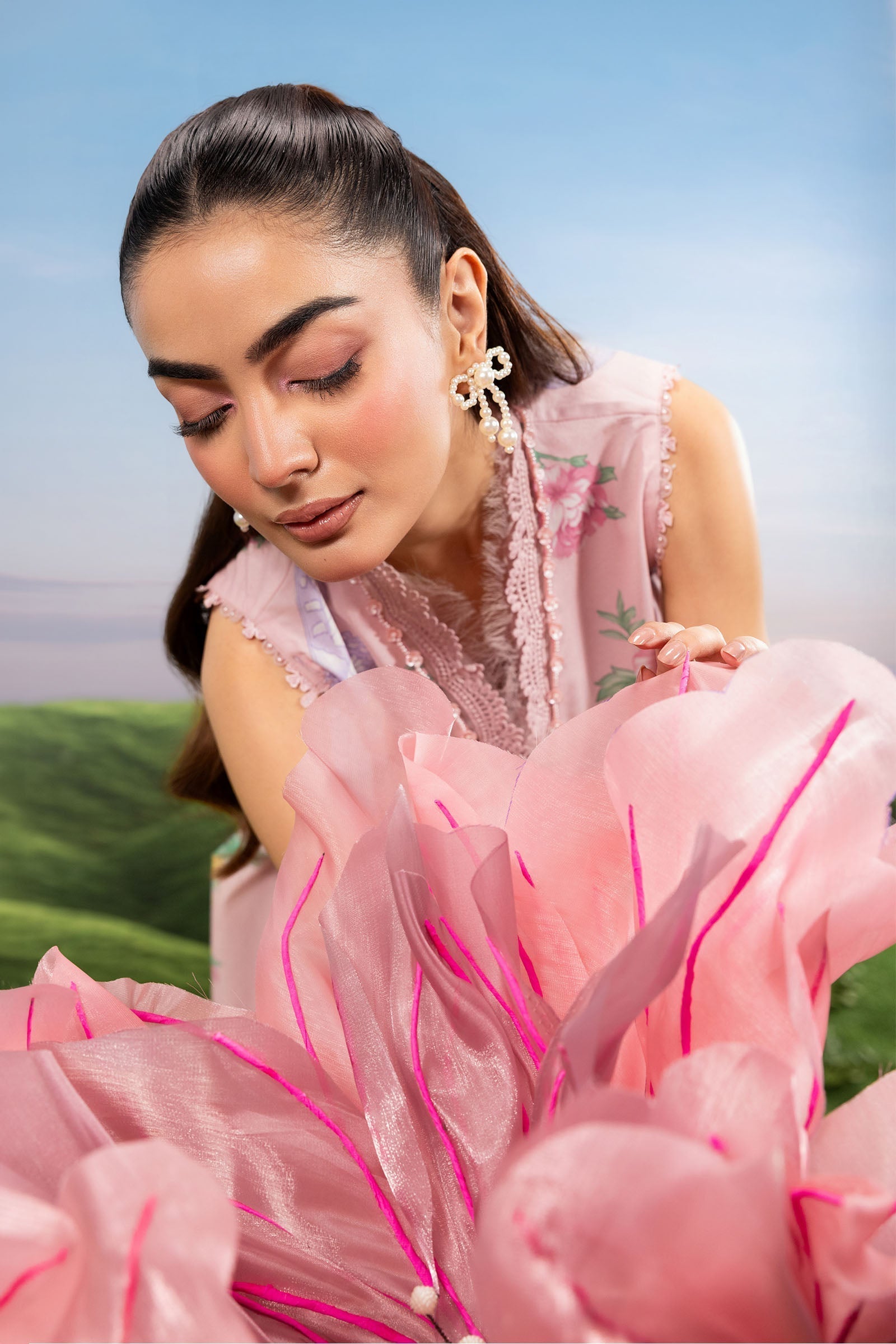 Maria B | M Basics Dreamscape Eid Lawn | MB-CUSV14-04A - by Libasekhas UK - Registered Vendor of : Maria B - 100% Original Designer Dress