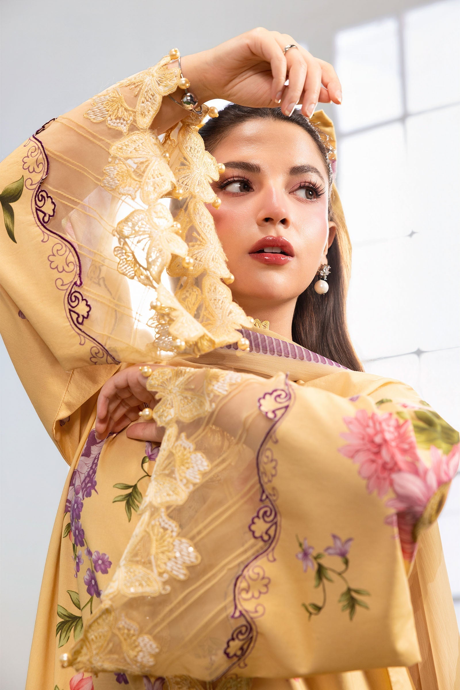 Maria B | M Basics Dreamscape Eid Lawn | MB-CUSV14-04B - by Libasekhas UK - Registered Vendor of : Maria B - 100% Original Designer Dress