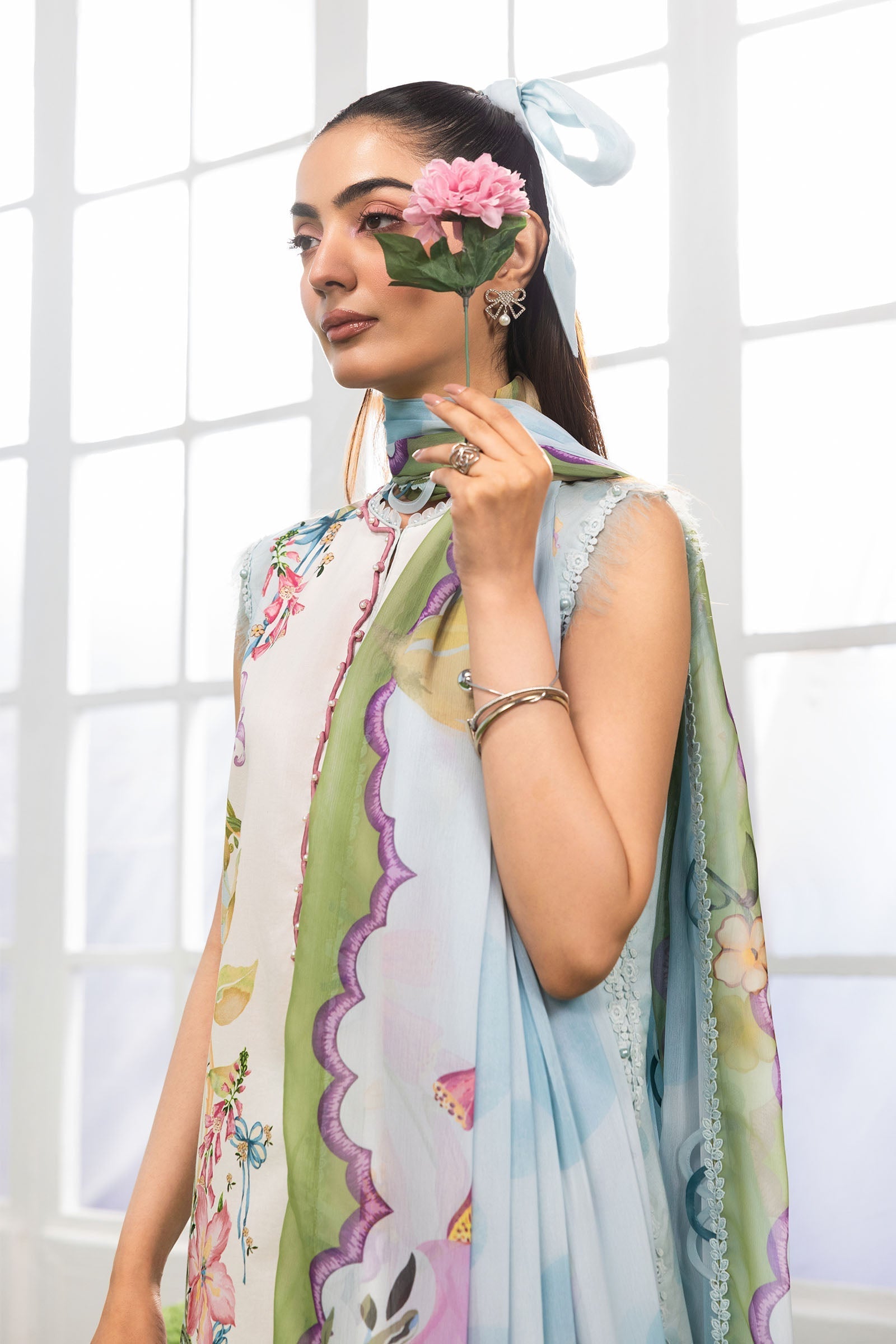 Maria B | M Basics Dreamscape Eid Lawn | MB-CUSV14-06A - by Libasekhas UK - Registered Vendor of : Maria B - 100% Original Designer Dress
