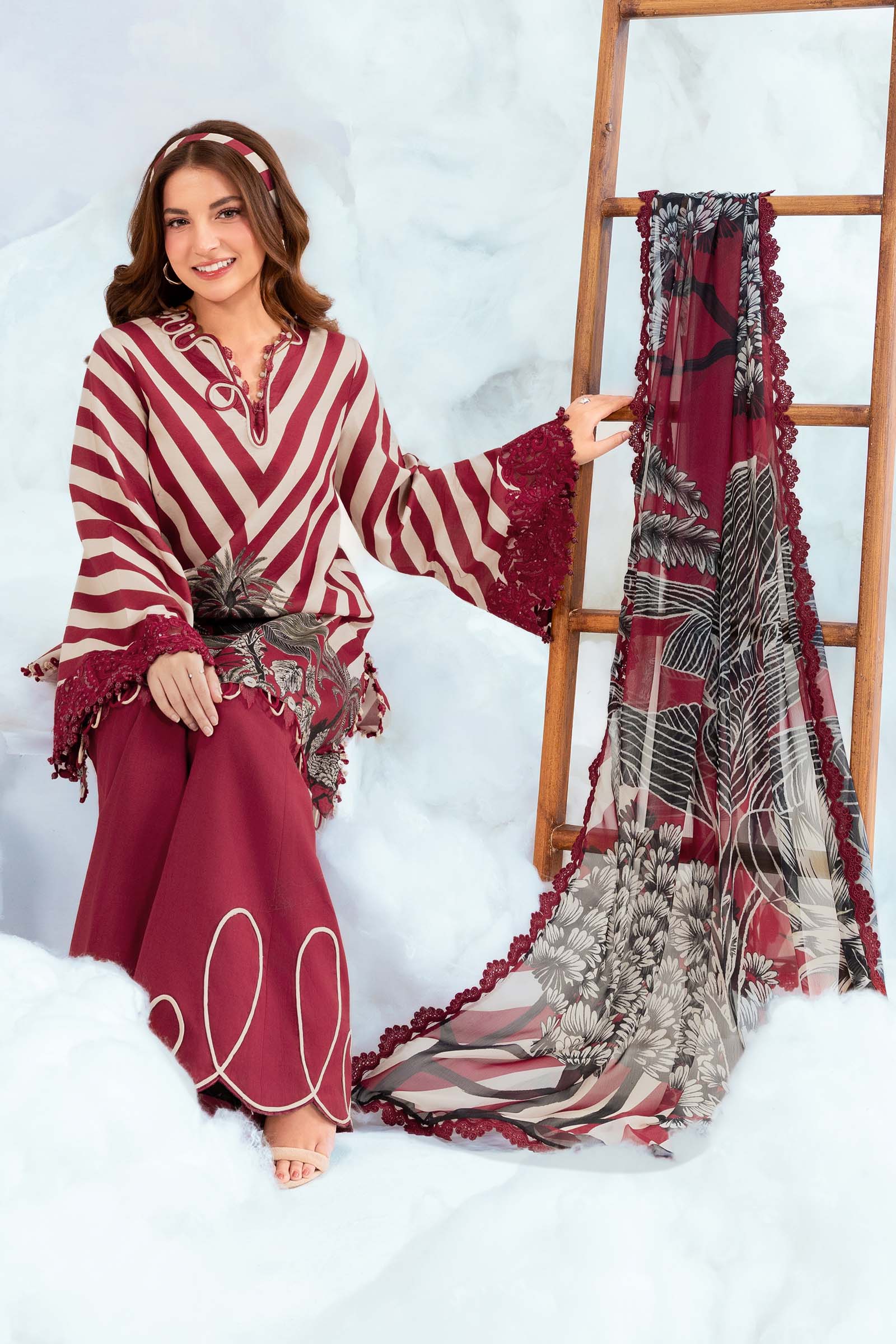 Maria B | M Basics Dreamscape Eid Lawn | MB-CUSV14-08B - by Libasekhas UK - Registered Vendor of : Maria B - 100% Original Designer Dress