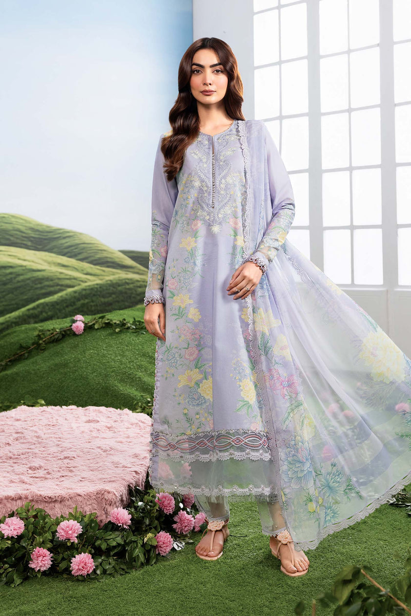 Maria B | M Basics Dreamscape Eid Lawn | MB-CUSV14-11B - by Libasekhas UK - Registered Vendor of : Maria B - 100% Original Designer Dress