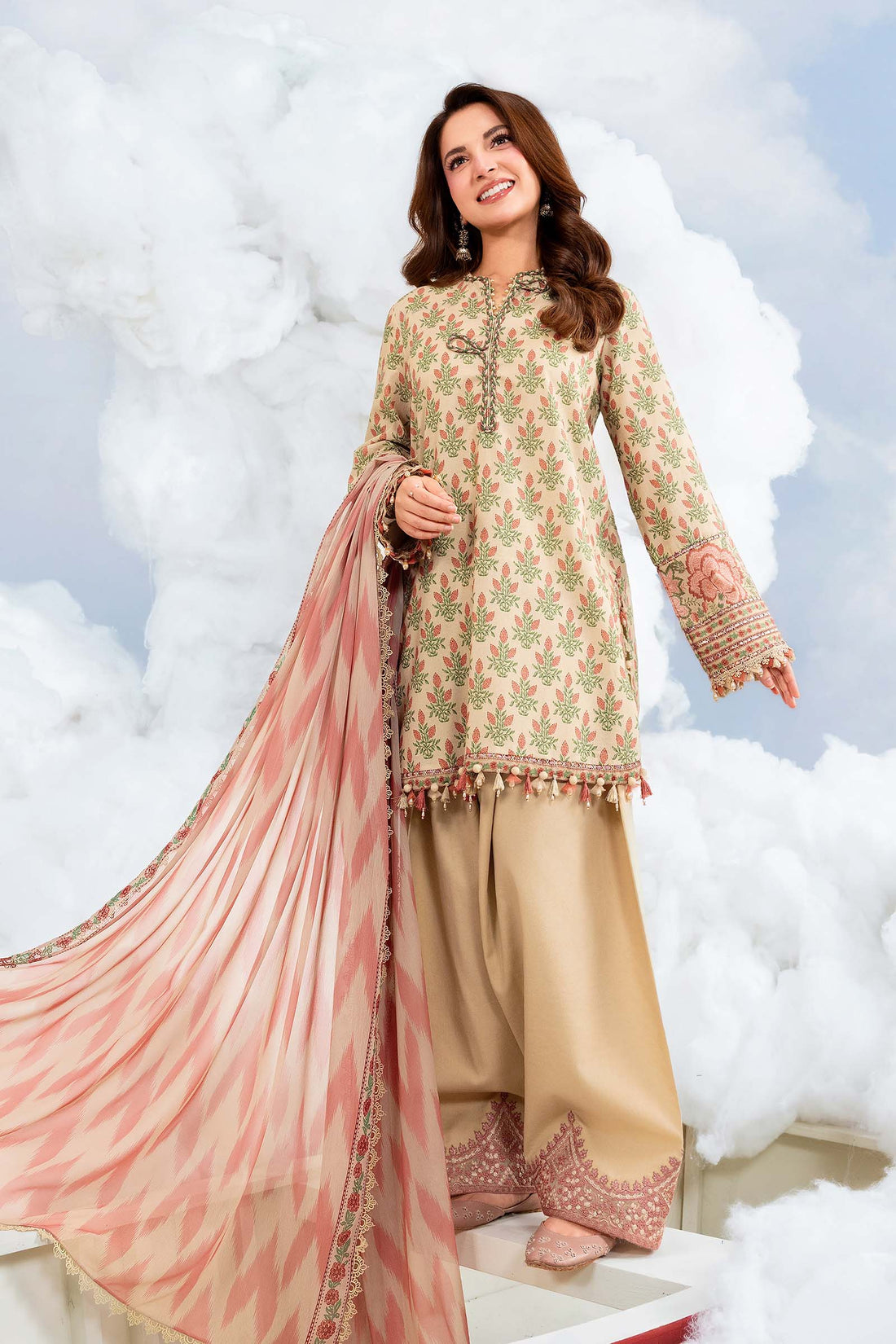 Maria B | M Basics Dreamscape Eid Lawn | MB-CUSV14-12A - by Libasekhas UK - Registered Vendor of : Maria B - 100% Original Designer Dress