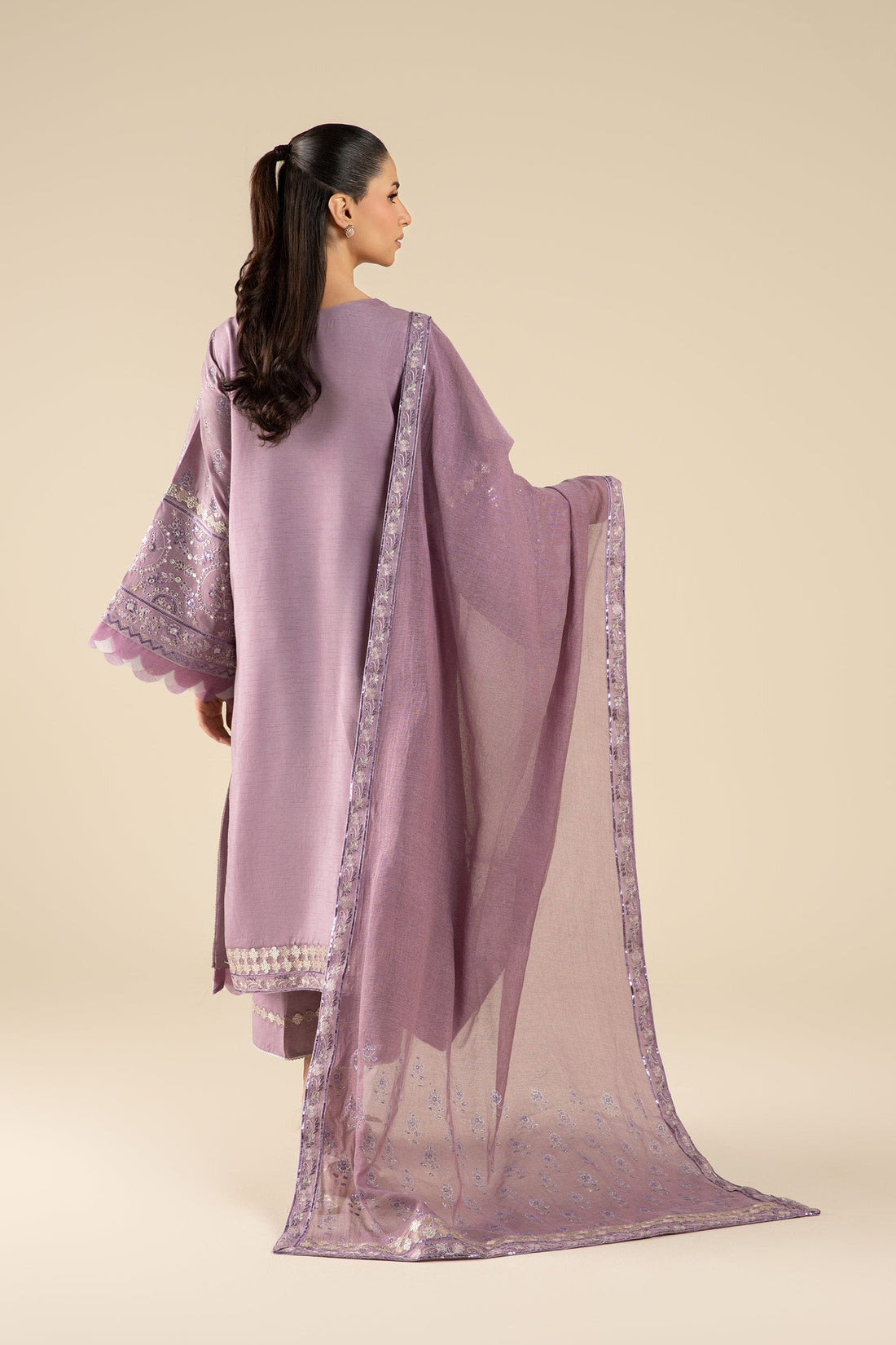 Maria B | Basics RTW | 3 Pc Embroidered Two Tone Silk Suit | MB-FS25-17 - by - Libasekhas UK - Registered Vendor of : Maria B - 100% Original Designer Dresss