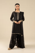 Maria B | Basics RTW | 3 Pc Embroidered Raw Silk Suit | MB-FS25-32-B - by - Libasekhas UK - Registered Vendor of : Maria B - 100% Original Designer Dresss