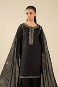 Maria B | Basics RTW | 3 Pc Embroidered Raw Silk Suit | MB-FS25-32-B - by - Libasekhas UK - Registered Vendor of : Maria B - 100% Original Designer Dresss