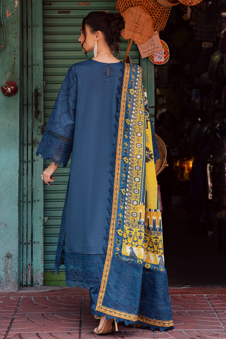 Marjjan | Carnation Lawn | MBL-13 A (TEAL BLUE) - by - Libasekhas UK - Registered Vendor of : Marjjan - 100% Original Designer Dresss