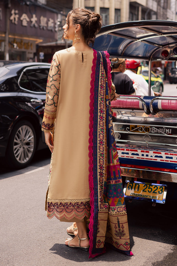 Marjjan | Carnation Lawn | MBL-13 B (BEIGE) - by - Libasekhas UK - Registered Vendor of : Marjjan - 100% Original Designer Dresss