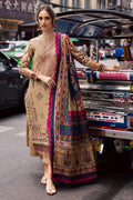 Marjjan | Carnation Lawn | MBL-13 B (BEIGE) - by - Libasekhas UK - Registered Vendor of : Marjjan - 100% Original Designer Dresss