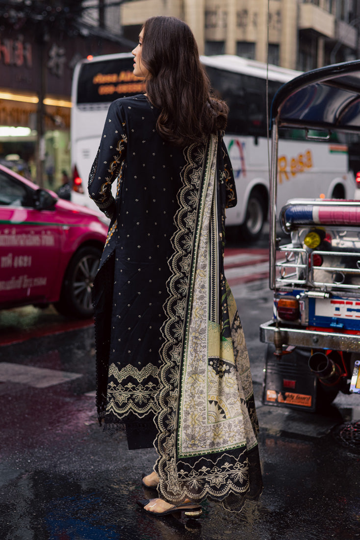 Marjjan | Carnation Lawn | MBL-14 A (BLACK) - by - Libasekhas UK - Registered Vendor of : Marjjan - 100% Original Designer Dresss
