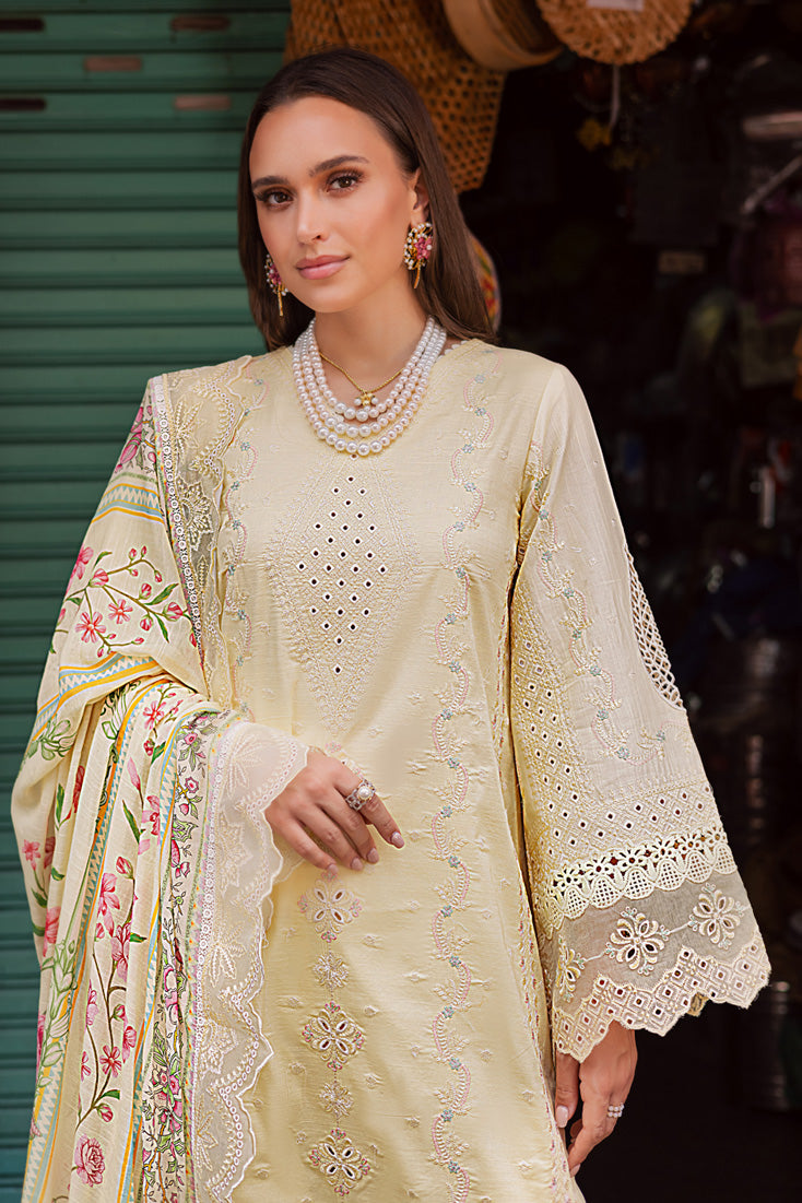 Marjjan | Carnation Lawn | MBL-14 B (LIME YELLOW) - by - Libasekhas UK - Registered Vendor of : Marjjan - 100% Original Designer Dresss
