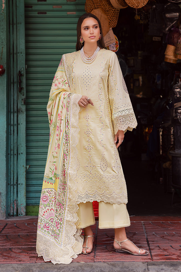 Marjjan | Carnation Lawn | MBL-14 B (LIME YELLOW) - by - Libasekhas UK - Registered Vendor of : Marjjan - 100% Original Designer Dresss
