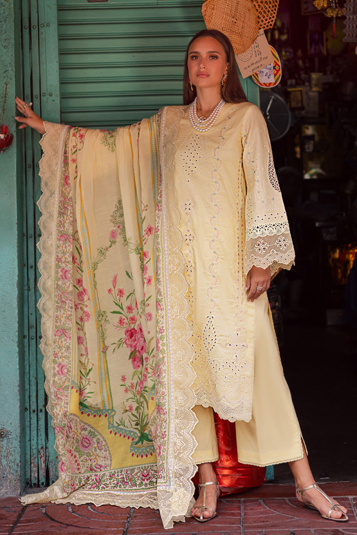 Marjjan | Carnation Lawn | MBL-14 B (LIME YELLOW) - by - Libasekhas UK - Registered Vendor of : Marjjan - 100% Original Designer Dresss