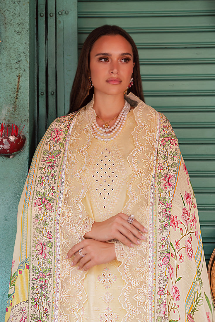 Marjjan | Carnation Lawn | MBL-14 B (LIME YELLOW) - by - Libasekhas UK - Registered Vendor of : Marjjan - 100% Original Designer Dresss