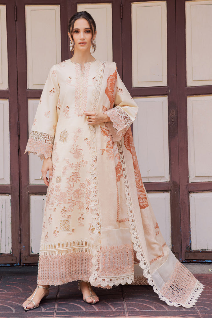 Marjjan | Carnation Lawn | MBL-16 A (ALMOND SKIN) - by - Libasekhas UK - Registered Vendor of : Marjjan - 100% Original Designer Dresss