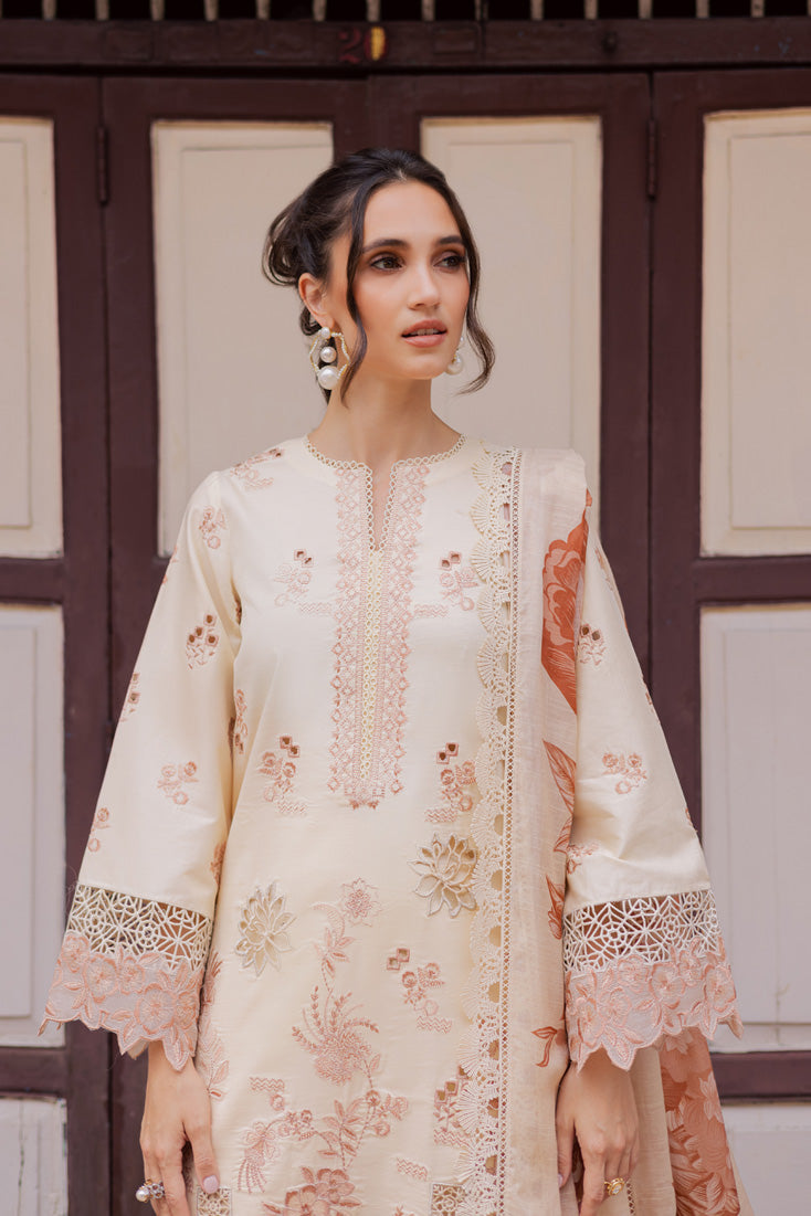 Marjjan | Carnation Lawn | MBL-16 A (ALMOND SKIN) - by - Libasekhas UK - Registered Vendor of : Marjjan - 100% Original Designer Dresss