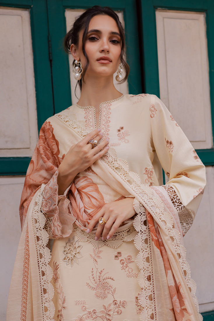 Marjjan | Carnation Lawn | MBL-16 A (ALMOND SKIN) - by - Libasekhas UK - Registered Vendor of : Marjjan - 100% Original Designer Dresss