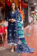 Marjjan | Carnation Lawn | MBL-17 A (NAVY BLUE) - by - Libasekhas UK - Registered Vendor of : Marjjan - 100% Original Designer Dresss
