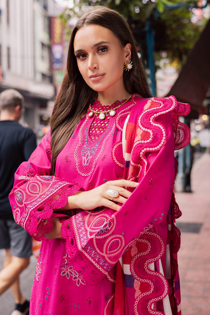 Marjjan | Carnation Lawn | MBL-17 B (HOT PINK) - by - Libasekhas UK - Registered Vendor of : Marjjan - 100% Original Designer Dresss