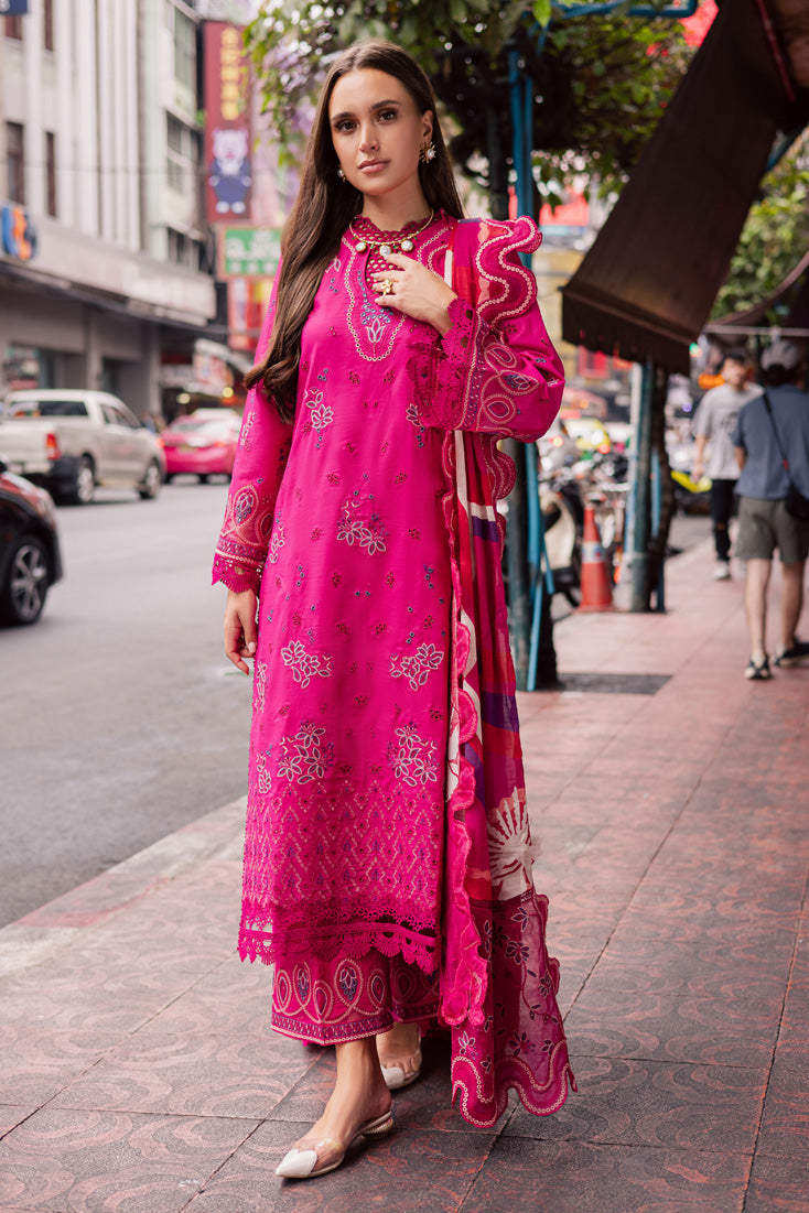 Marjjan | Carnation Lawn | MBL-17 B (HOT PINK) - by - Libasekhas UK - Registered Vendor of : Marjjan - 100% Original Designer Dresss