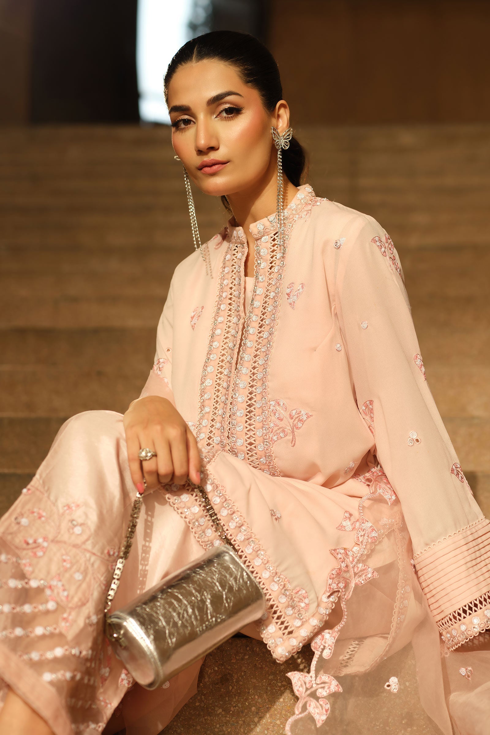 Maria B | Pre fall Dresses | MBS-W25-02 PK - by Libasekhas UK - Registered Vendor of : Maria B - 100% Original Designer Dress