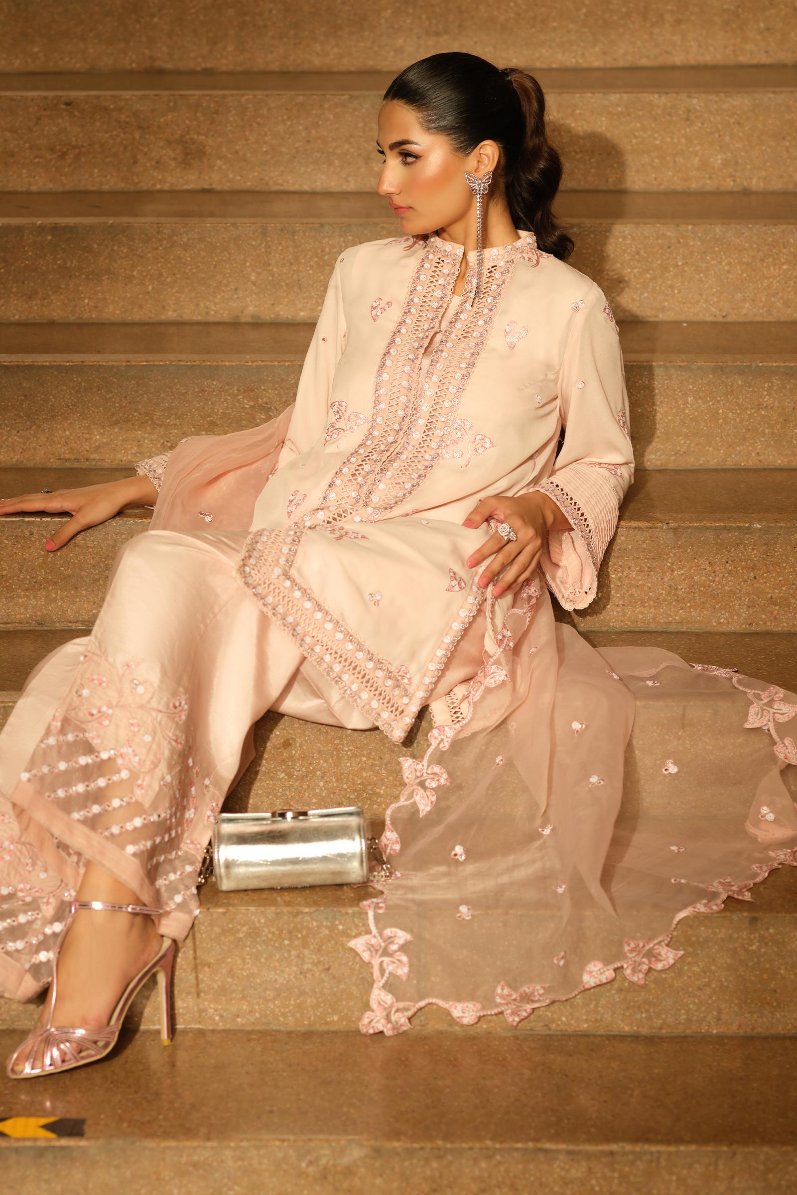 Maria B | Pre fall Dresses | MBS-W25-02 PK - by Libasekhas UK - Registered Vendor of : Maria B - 100% Original Designer Dress