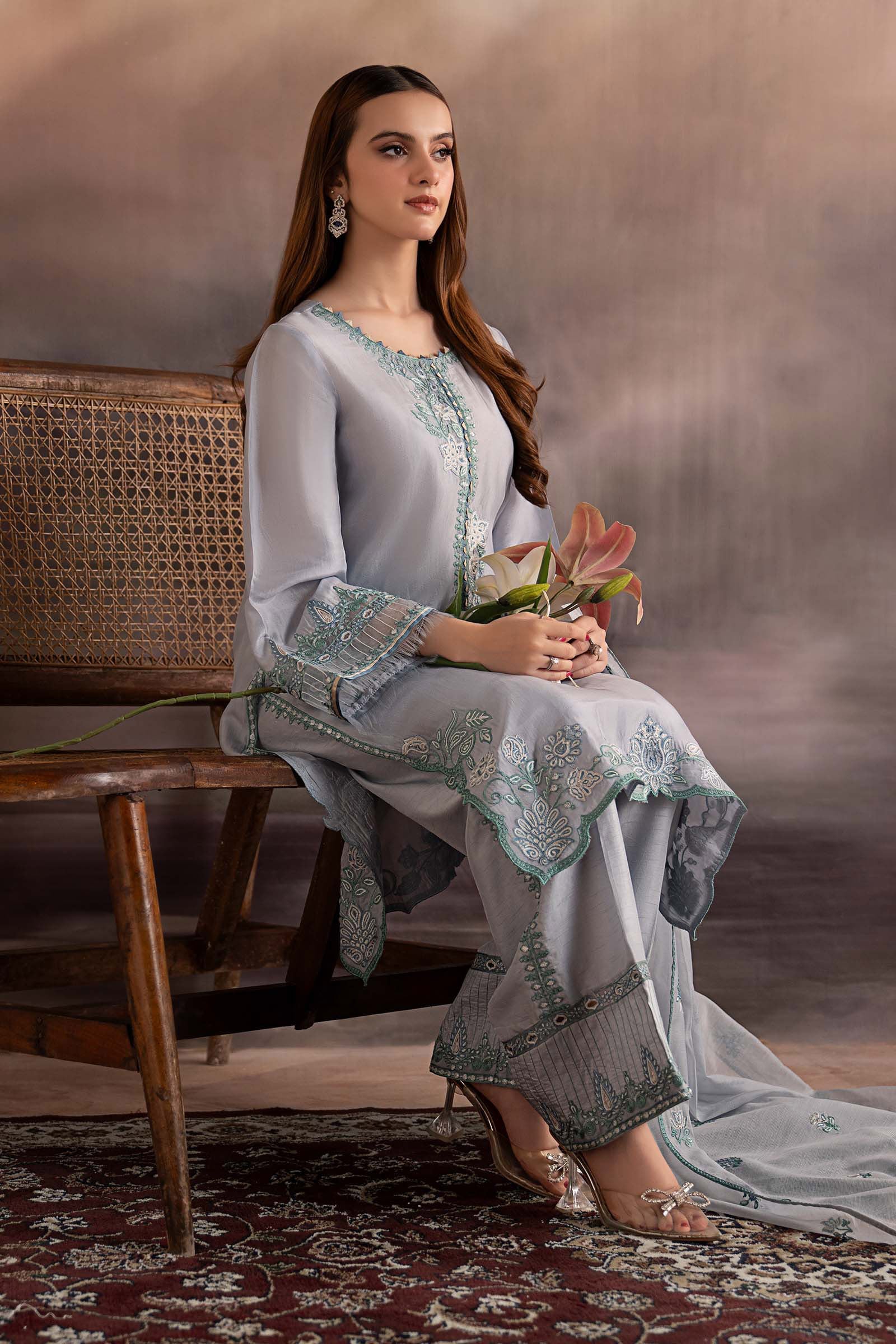 Maria B | Pre fall Dresses |  MBS-W25-07 L - by Libasekhas UK - Registered Vendor of : Maria B - 100% Original Designer Dress