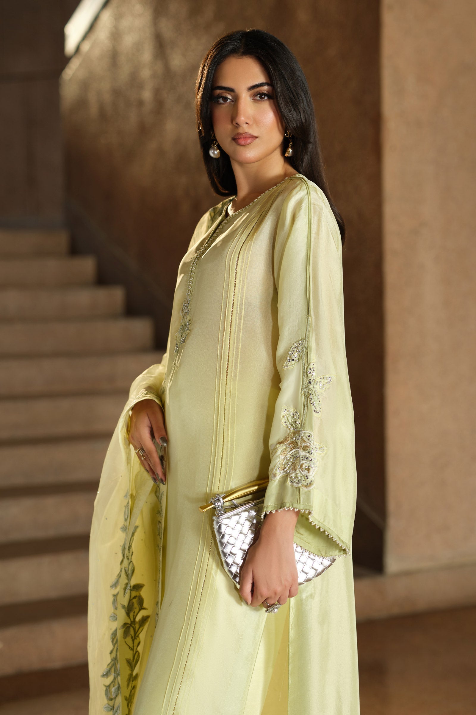 Maria B | Pre fall Dresses | MBS-W25-09 Y - by Libasekhas UK - Registered Vendor of : Maria B - 100% Original Designer Dress