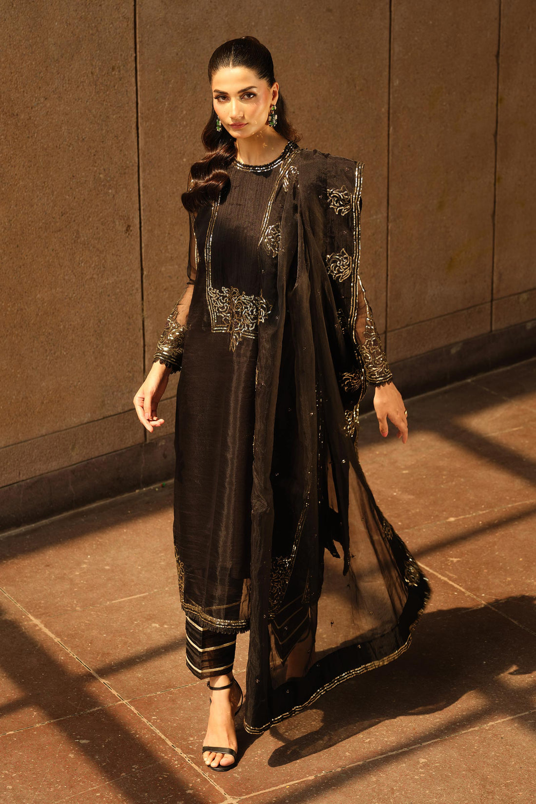 Maria B | Pre fall Dresses | MBS-W25-10 BL - by Libasekhas UK - Registered Vendor of : Maria B - 100% Original Designer Dress