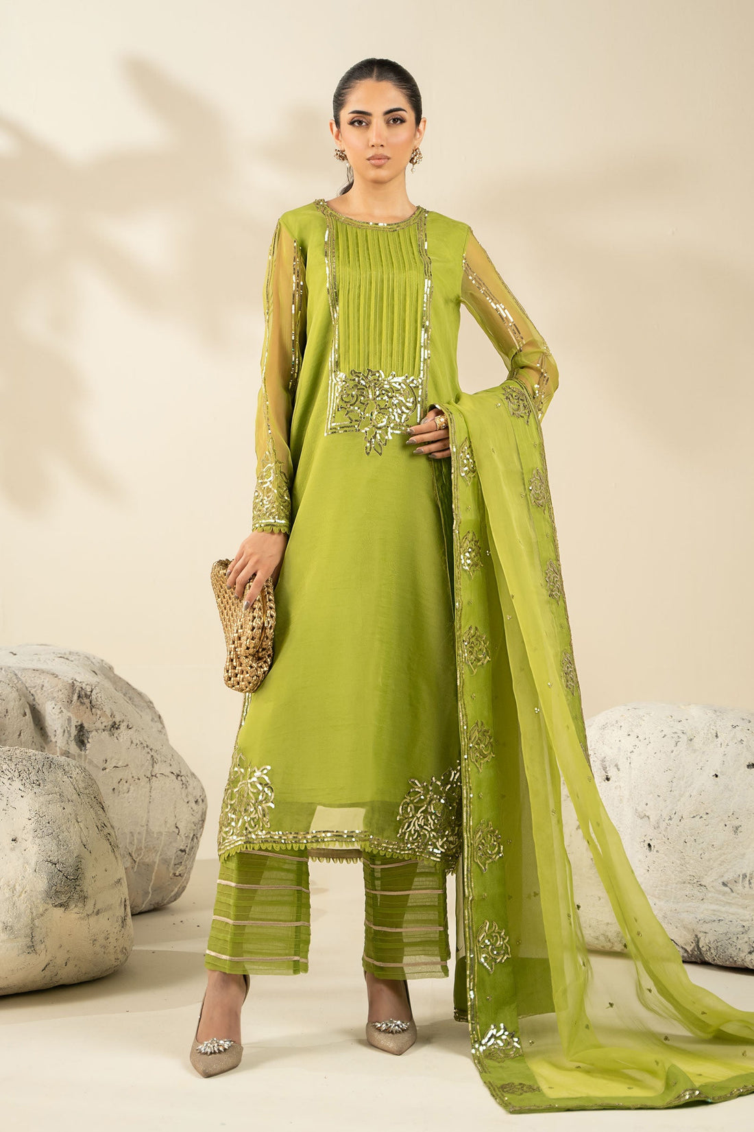 Maria B | Pre fall Dresses | MBS-W25-10 G - by Libasekhas UK - Registered Vendor of : Maria B - 100% Original Designer Dress