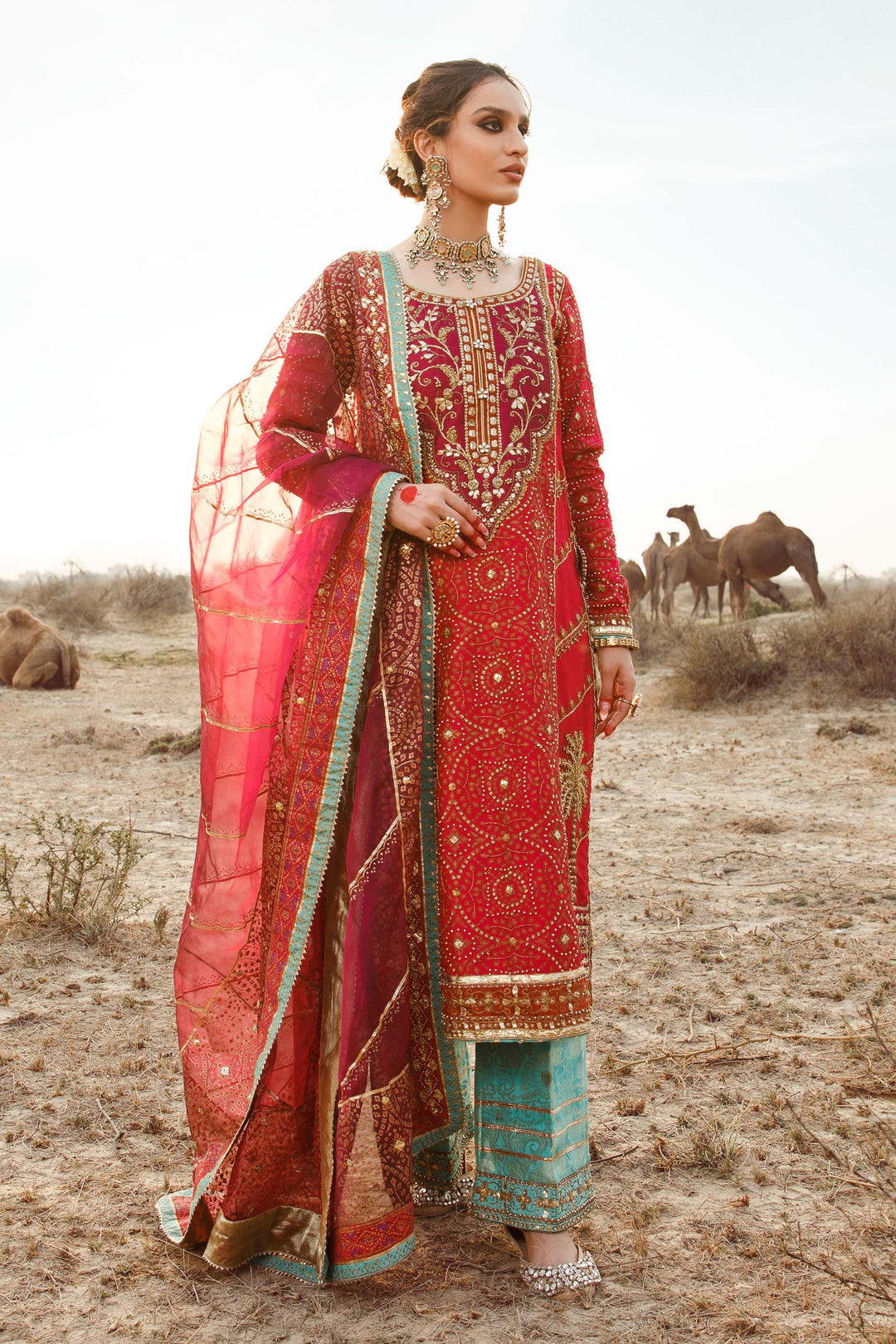 Maria B | Bridal Couture | Chundari - by - Libasekhas UK - Registered Vendor of : Maria B - 100% Original Designer Dresss