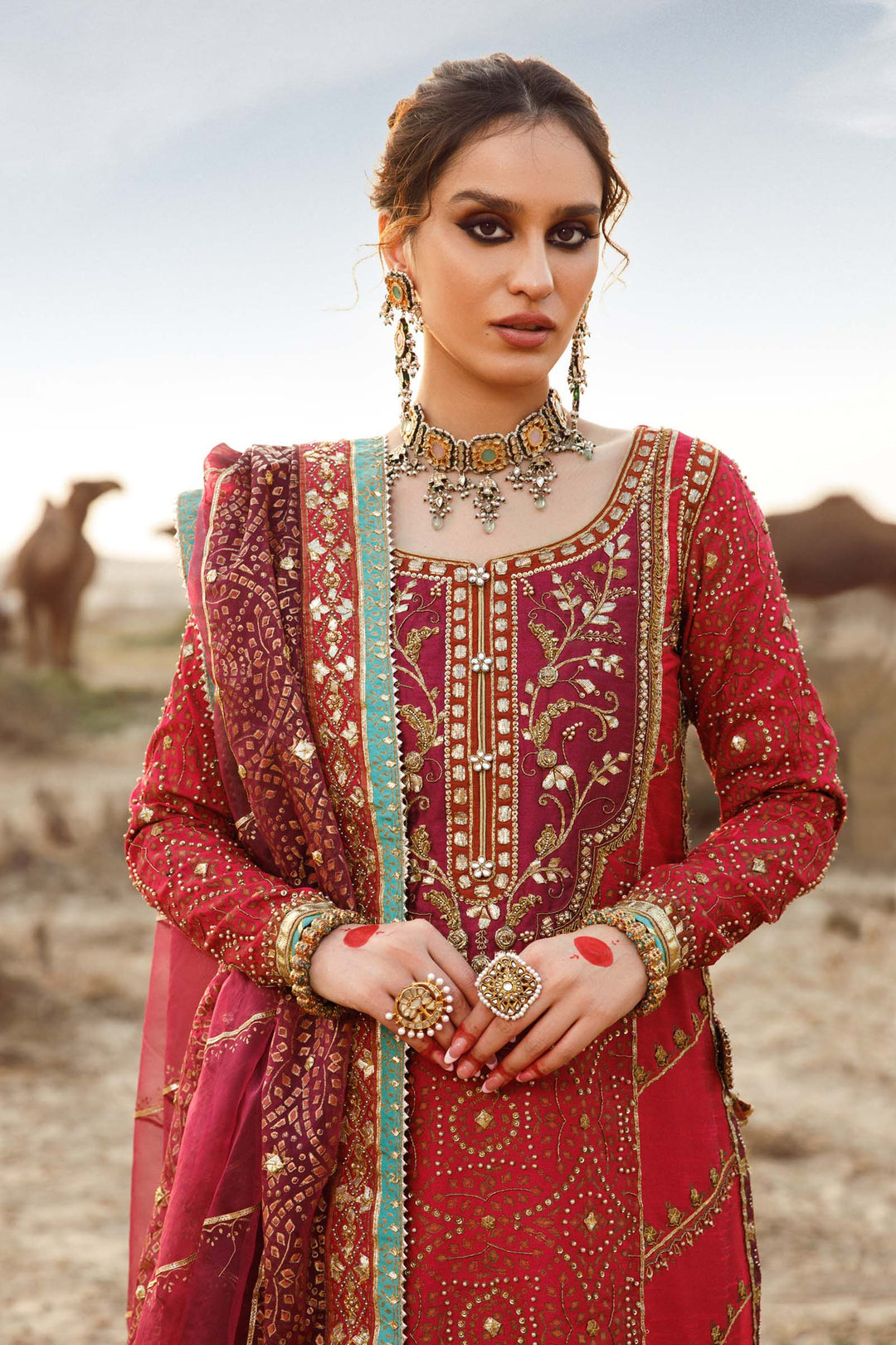 Maria B | Bridal Couture | Chundari - by - Libasekhas UK - Registered Vendor of : Maria B - 100% Original Designer Dresss