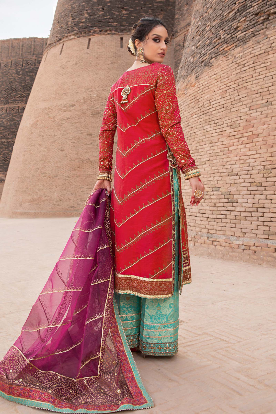 Maria B | Bridal Couture | Chundari - by - Libasekhas UK - Registered Vendor of : Maria B - 100% Original Designer Dresss