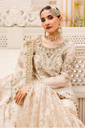 Maria B | Bridal Couture | Ivory Gold MC-906 - by - Libasekhas UK - Registered Vendor of : Maria B - 100% Original Designer Dresss