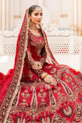 Maria B | Bridal Couture | Deep Red MC-907 - by - Libasekhas UK - Registered Vendor of : Maria B - 100% Original Designer Dresss