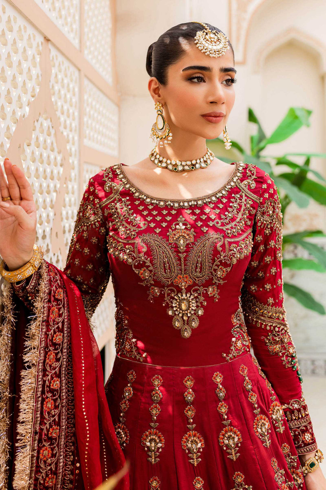 Maria B | Bridal Couture | Deep Red MC-907 - by - Libasekhas UK - Registered Vendor of : Maria B - 100% Original Designer Dresss