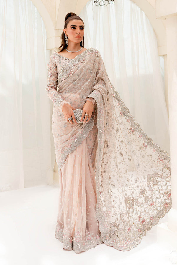 Maria B | Bridal Couture | Pale Pink MC-909 - by - Libasekhas UK - Registered Vendor of : Maria B - 100% Original Designer Dresss