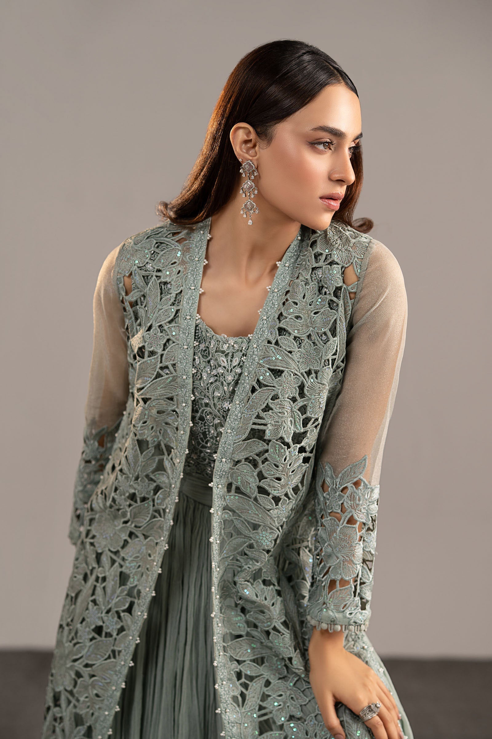 Maria B | Luxury Formals | MGL-EF26-01-Ice Blue - by Libasekhas UK - Registered Vendor of : Maria B - 100% Original Designer Dress