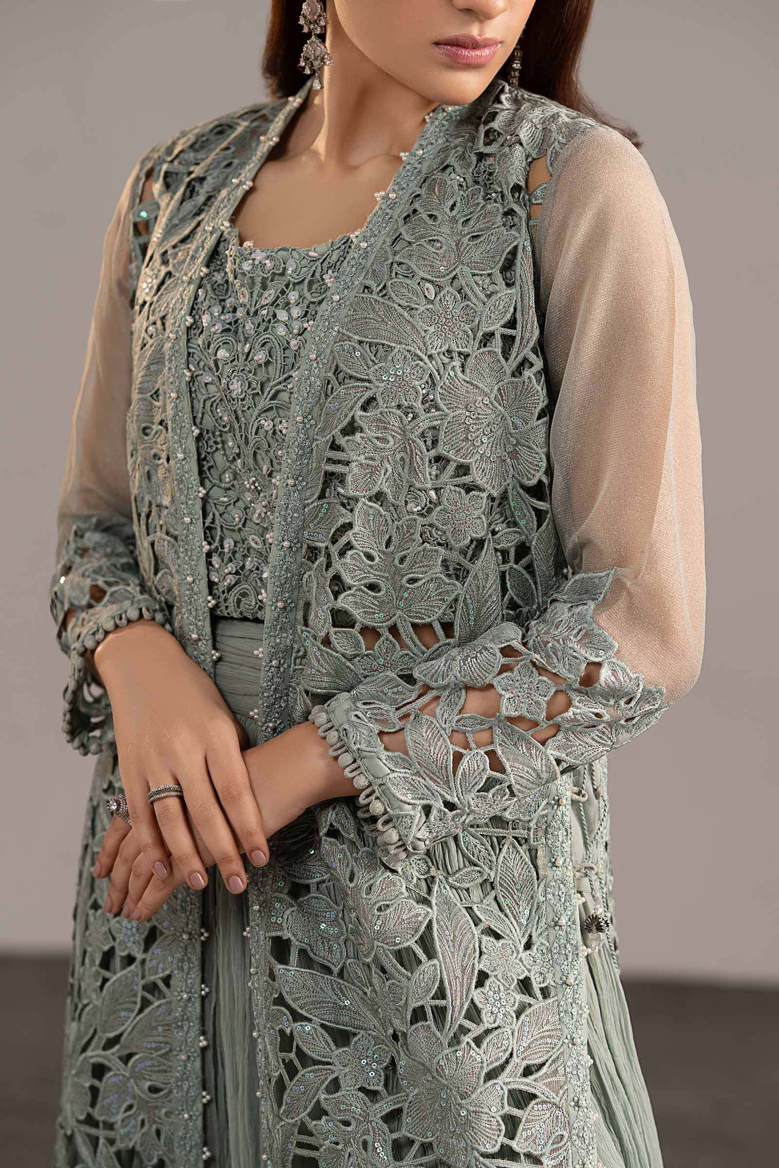 Maria B | Luxury Formals | MGL-EF26-01-Ice Blue - by Libasekhas UK - Registered Vendor of : Maria B - 100% Original Designer Dress