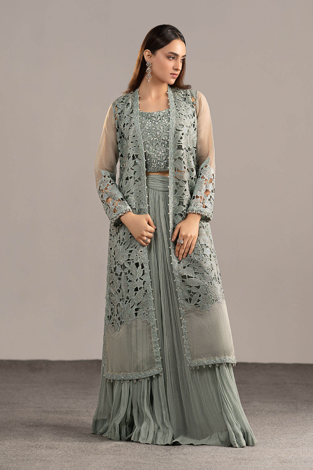 Maria B | Luxury Formals | MGL-EF26-01-Ice Blue - by Libasekhas UK - Registered Vendor of : Maria B - 100% Original Designer Dress